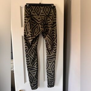 Lululemon full length leggings, size 8, olive, green and black